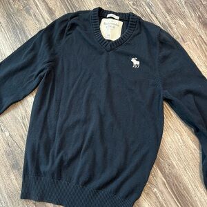 Abercrombie & Fitch Dark Navy V-Neck Sweater